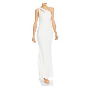 NWT AQUA FORMAL Womens White Sleeveless Full-Length Evening Gown Dress 0